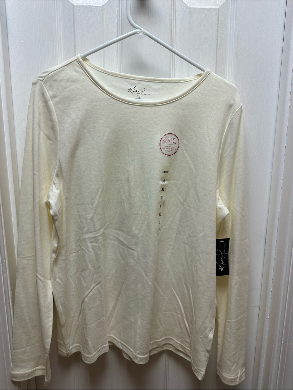 Kim Rogers Cream Long Sleeve Tee XL